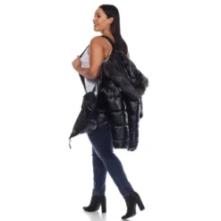 Plus Size Metallic Puffer Coat With Hoodie - White Mark 14 Plus Size Metallic Puffer Coat With Hoodie - White Mark -ChicMama Sales Store GUEST 00020439 ada6 4e02 8ed8 662f373bba70