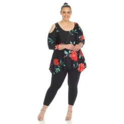 Plus Size Floral Printed Cold Shoulder Tunic -ChicMama Sales Store GUEST 00ca31be 84a4 4464 98df 235bc33b1dc5