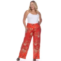 Women's Plus Size Floral Paisley Printed Palazzo Pants - White Mark -ChicMama Sales Store GUEST 0173c548 493c 4552 8612 80296937486f