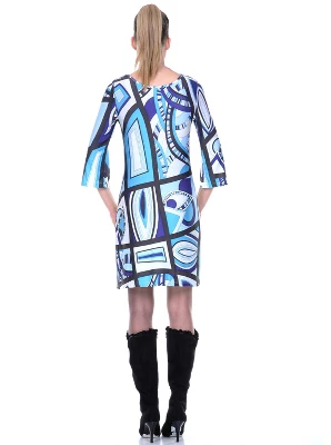 Women's 3/4 Bell Sleeve Genevieve Dress - White Mark 2 Women's 3/4 Bell Sleeve Genevieve Dress - White Mark - Image 2