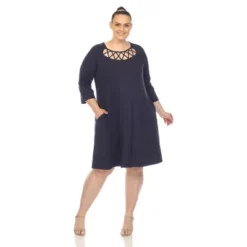 Plus Size Criss Cross Neckline Swing Dress -ChicMama Sales Store GUEST 036ff2ad 6ddc 4321 a1b5 2f762b6dd568