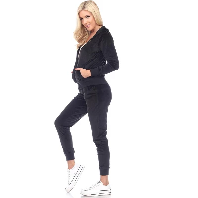 Women's 2 Piece Velour Tracksuit Set - White Mark 2 Women's 2 Piece Velour Tracksuit Set - White Mark - Image 2