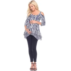 Maternity Printed Cold Shoulder Tunic - White Mark 12 Maternity Printed Cold Shoulder Tunic - White Mark -ChicMama Sales Store GUEST 042a8d80 2045 4464 ad4d bf700fdbd9f3