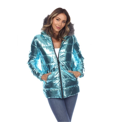 Metallic Puffer Coat With Hoodie - White Mark 7 Metallic Puffer Coat With Hoodie - White Mark - Image 7