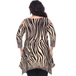 Women's Plus Size Antonia Cold Shoulder Tunic With Pockets - White Mark