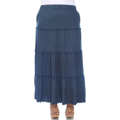 Plus Size Tiered Maxi Skirt 11 Plus Size Tiered Maxi Skirt - Image 11