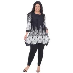 Women's Plus Size 3/4 Sleeve Printed Dulce Tunic Top - White Mark 12 Women's Plus Size 3/4 Sleeve Printed Dulce Tunic Top - White Mark -ChicMama Sales Store GUEST 06bf67a8 695b 4f6b 823a d3ac7dbe7b43