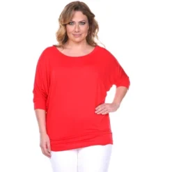 Women's Plus Size Bat Sleeve Tunic Top - White Mark -ChicMama Sales Store GUEST 08f099c7 e041 4a21 9013 84deef37a551