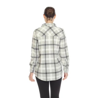 Women's Lightweight And Soft Flannel Plaid - White Mark 2 Women's Lightweight And Soft Flannel Plaid - White Mark - Image 2