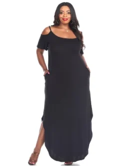 Women's Plus Size Cold Shoulder Lexi Maxi Dress With Pockets - White Mark -ChicMama Sales Store GUEST 0b5c1075 8b41 499c 892d 3d35069f4770