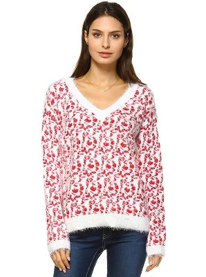 Women's Leopard Printed Sweater - White Mark 5 Women's Leopard Printed Sweater - White Mark - Image 5