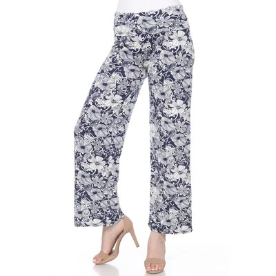 Women's Floral Paisley Wide Leg Palazzo Pants - White Mark 10 Women's Floral Paisley Wide Leg Palazzo Pants - White Mark - Image 10