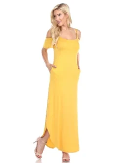 Women's Cold Shoulder Lexi Maxi Dress With Pockets - White Mark -ChicMama Sales Store GUEST 0c689a06 1632 4547 a61d 8737ec30fdce