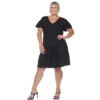 Plus Size Short Sleeve V-neck Tiered Midi Dress