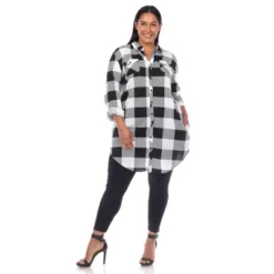 Plus Size Plaid Tunic Shirt - White Mark -ChicMama Sales Store GUEST 12a3f6a1 2f97 4b64 bd9a db5ba566fb62