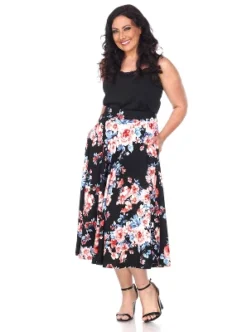 Women's Plus Size Floral Printed Tasmin Flare Midi Skirts - White Mark 14 Women's Plus Size Floral Printed Tasmin Flare Midi Skirts - White Mark -ChicMama Sales Store GUEST 17033a01 8119 463d 81d6 18a193d5606d