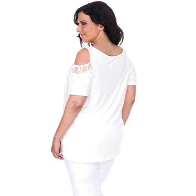 Women's Plus Size Cut Out Shoulder Bexley Tunic Top - White Mark 5 Women's Plus Size Cut Out Shoulder Bexley Tunic Top - White Mark - Image 5