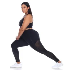 Plus Size High-Waist Mesh Fitness Leggings - White Mark -ChicMama Sales Store GUEST 186b6bd3 f891 4718 b1a7 89bf341bd2ef