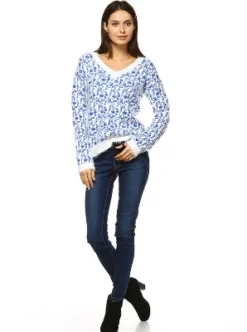 Women's Leopard Printed Sweater - White Mark