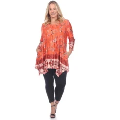 Women's Plus Size Victorian Print Tunic Top With Pockets - White Mark -ChicMama Sales Store GUEST 1a29cdd4 b69f 407e 89bb ccbdca58ca68