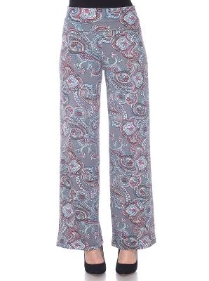 Women's Paisley Printed Palazzo Pants - White Mark 6 Women's Paisley Printed Palazzo Pants - White Mark - Image 6