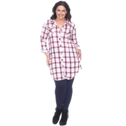 Women's Plus Size Piper Stretchy Plaid Tunic With Pockets - White Mark 18 Women's Plus Size Piper Stretchy Plaid Tunic With Pockets - White Mark -ChicMama Sales Store GUEST 1ace45cd 78b9 4241 8848 6360cf6a2948