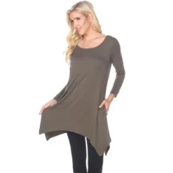 Women's 3/4 Sleeve Makayla Tunic Top With Pockets - White Mark -ChicMama Sales Store GUEST 1b8dcc31 46e4 46d9 a08d f8e67b75f100