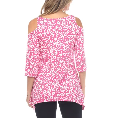 Maternity Leopard Cold Shoulder Tunic Top 2 Maternity Leopard Cold Shoulder Tunic Top - Image 2