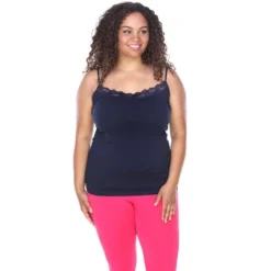 Women's Plus Size Lace Trim Tank Top - One Size Fits Most Plus - White Mark -ChicMama Sales Store GUEST 1d9b6b25 92e5 430d b392 3f8f4774b9ea