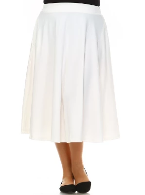 Women's Plus Size Tasmin Flare Midi Skirts - White Mark 5 Women's Plus Size Tasmin Flare Midi Skirts - White Mark - Image 5