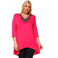 Women's Plus Size Embellished V-Neck Tonya Tunic Top - White Mark -ChicMama Sales Store GUEST 1f8074f6 fa57 404c a81e 5ba0711750d6