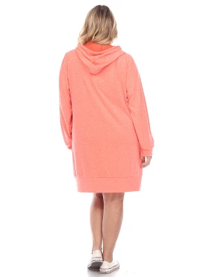 Women's Plus Size Hoodie Sweatshirt Dress - White Mark 2 Women's Plus Size Hoodie Sweatshirt Dress - White Mark - Image 2
