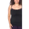 Women's Plus Size Lace Trim Tank Top - One Size Fits Most Plus - White Mark