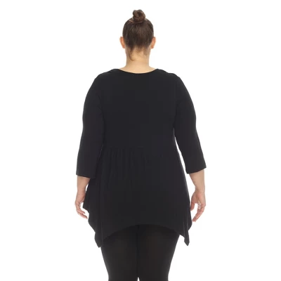 Plus Size Empire Cut V-Neck Tunic Top 2 Plus Size Empire Cut V-Neck Tunic Top - Image 2