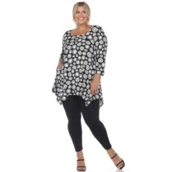 Plus Size Printed Geometric Tunic Top - White Mark -ChicMama Sales Store GUEST 2342b64b 8822 4184 ae28 d393b0fd00aa