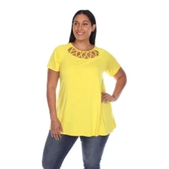 Plus Size Crisscross Neck Short Sleeve Top - White Mark -ChicMama Sales Store GUEST 2363360b 427a 434f a066 2b41c4e62209