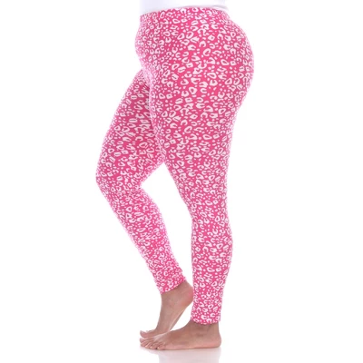 Plus Size Super Soft Leopard Printed Leggings - White Mark 1 Plus Size Super Soft Leopard Printed Leggings - White Mark