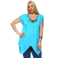 Women's Plus Size Embellished V-Neck Fenella Tunic Top - White Mark -ChicMama Sales Store GUEST 2ab208bf 8f1d 4244 bf34 f3646631d03d