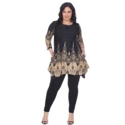 Women's Plus Size 3/4 Sleeve Printed Dulce Tunic Top - White Mark 17 Women's Plus Size 3/4 Sleeve Printed Dulce Tunic Top - White Mark -ChicMama Sales Store GUEST 2b4b6282 8533 416d 9a1b af84d41478e1