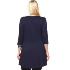 Women's Plus Size Embellished V-Neck Tonya Tunic Top - White Mark