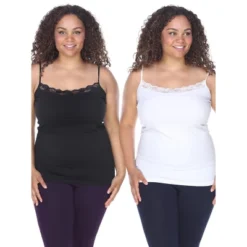 Women's Plus Size Lace Tank Tops Pack Of 2 - One Size Fits Most Plus - White Mark -ChicMama Sales Store GUEST 2d444117 5240 47d1 b7be f0a2bb18d969