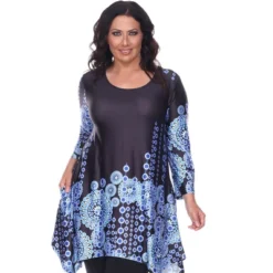 Women's Plus Size 3/4 Sleeve Printed Rella Tunic Top With Pockets - White Mark 13 Women's Plus Size 3/4 Sleeve Printed Rella Tunic Top With Pockets - White Mark -ChicMama Sales Store GUEST 2e56f703 6897 4215 b170 56d93ec3c5e3