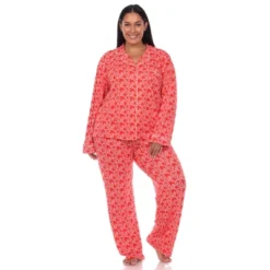 Plus Size Long Sleeve Heart Print Pajama Set - White Mark -ChicMama Sales Store GUEST 2edad7cc e15b 449b 9109 3c7740797c8f
