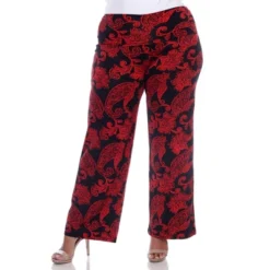 Women's Plus Size Printed Palazzo Pants - White Mark -ChicMama Sales Store GUEST 30448702 7f6a 4f71 8864 62b68a175681