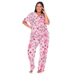 Women's Plus Size Short Sleeve Top And Pants Pajama Set - White Mark -ChicMama Sales Store GUEST 3248dba8 dfbe 4719 9b14 47f51dbc3740