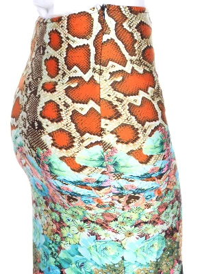 Women's Printed Pencil Skirt - White Mark 1 Women's Printed Pencil Skirt - White Mark