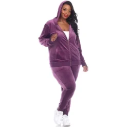 Women's Plus Size 2 Piece Velour Tracksuit Set - White Mark 18 Women's Plus Size 2 Piece Velour Tracksuit Set - White Mark -ChicMama Sales Store GUEST 3527ef0a cb76 4bf9 85e5 8f6ddad3c480