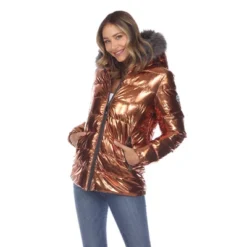 Metallic Puffer Coat With Hoodie - White Mark 19 Metallic Puffer Coat With Hoodie - White Mark -ChicMama Sales Store GUEST 353699a5 9c3f 47d1 893e a94aa823bbde