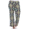 Women's Plus Size Printed Palazzo Pants - White Mark