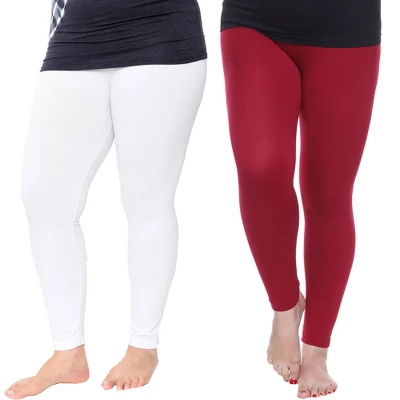 Women's Pack Of 2 Solid Leggings - One Size Fits Most - White Mark 16 Women's Pack Of 2 Solid Leggings - One Size Fits Most - White Mark - Image 16